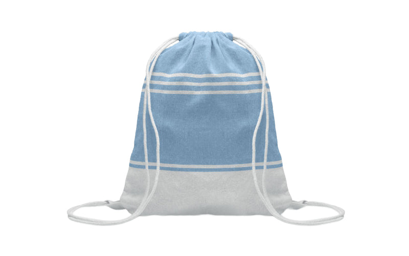 JANDIRA Set of Hammam Beach Towel with Drawstring Bag
