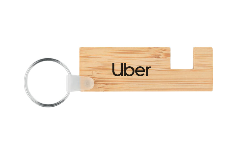 VIOLET Bamboo Key Ring with Phone Stand