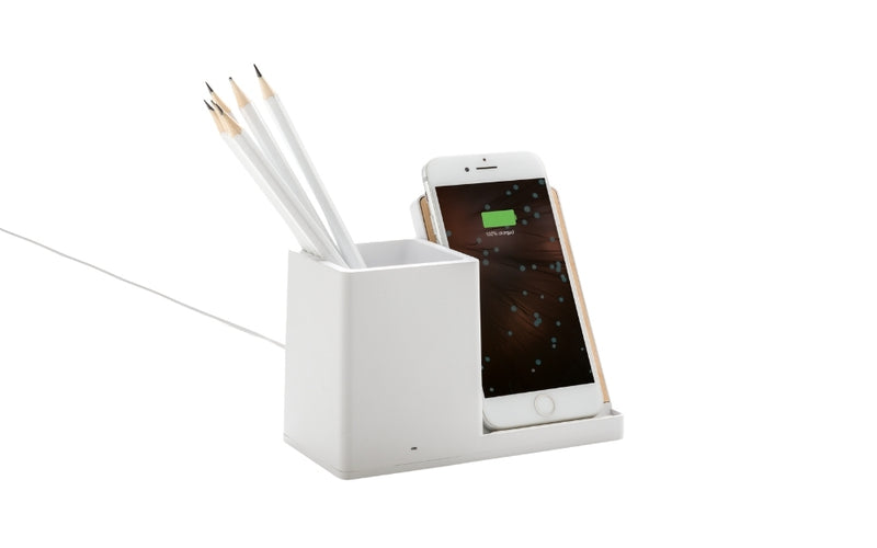 BRISTOL Recycled Pen Holder w Wireless Charger