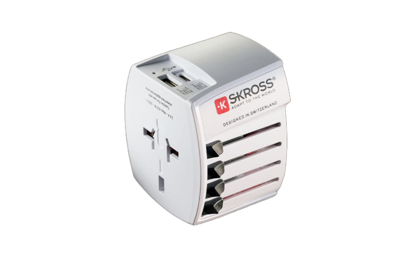 SKROSS World Travel Adapter MUV 2-Pole with USB A and C